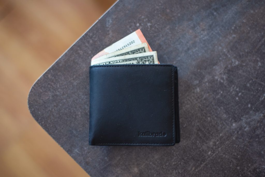 Black leather wallet