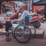 Man sitting on wheelchair