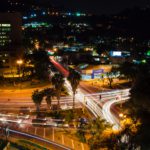 Time lapse photography of city street